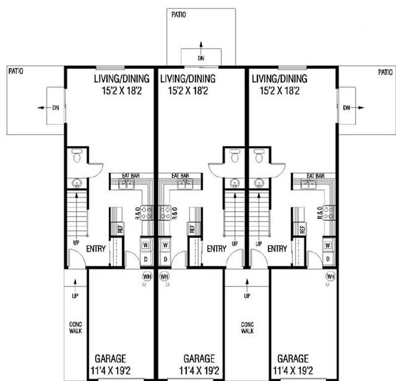 Floor Plan First Story of Multi-Unit Plan #145-1841