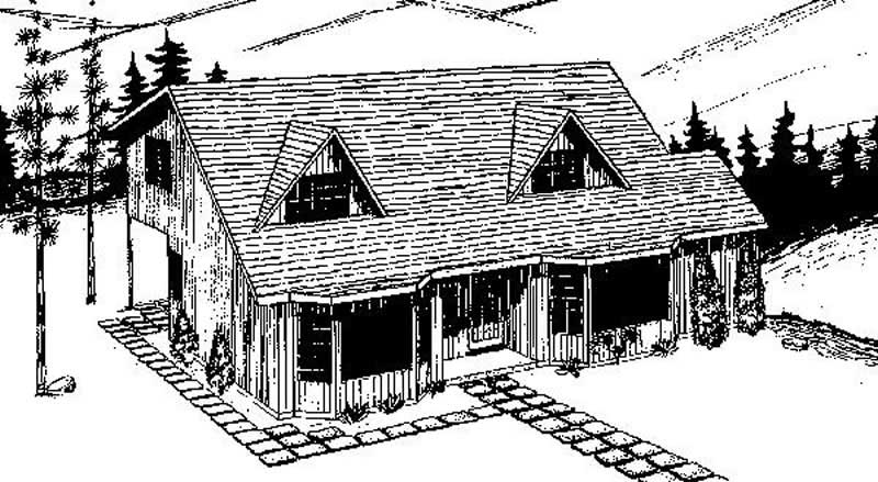 Front view of Craftsman home (ThePlanCollection: House Plan #145-1843)