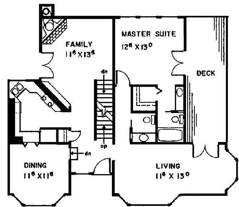 Floor Plan First Story of Craftsman Plan #145-1843