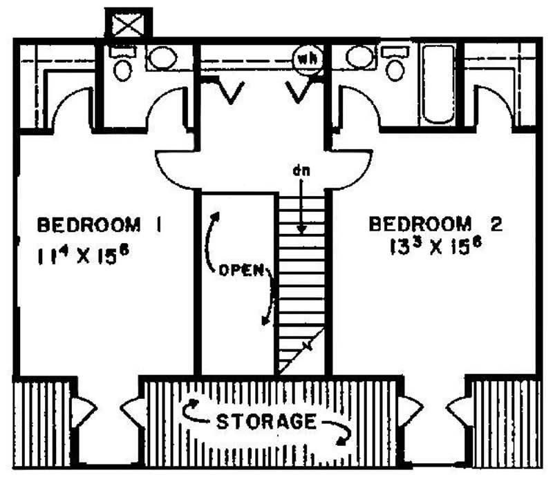 Floor Plan Bonus Room of Craftsman Plan #145-1843