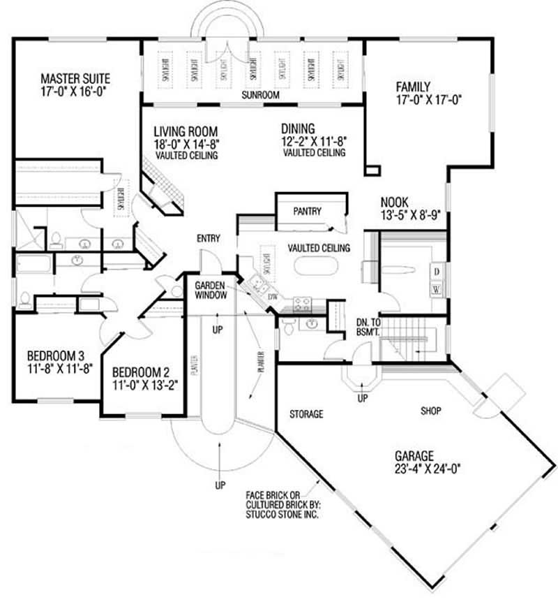 Floor Plan First Story of Contemporary Plan #145-1844