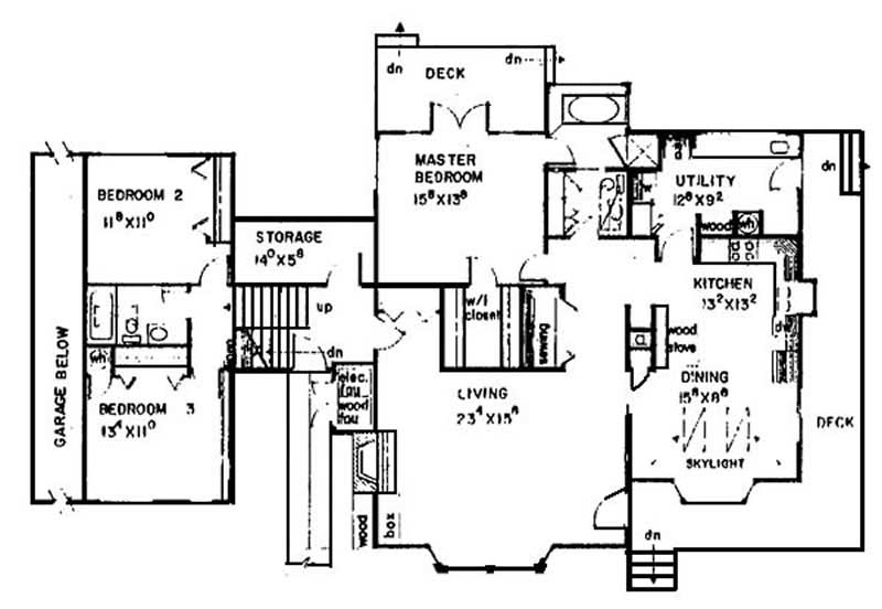 Floor Plan First Story of Contemporary Plan #145-1845