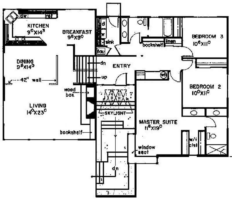 Floor Plan Basement of Traditional Plan #145-1846