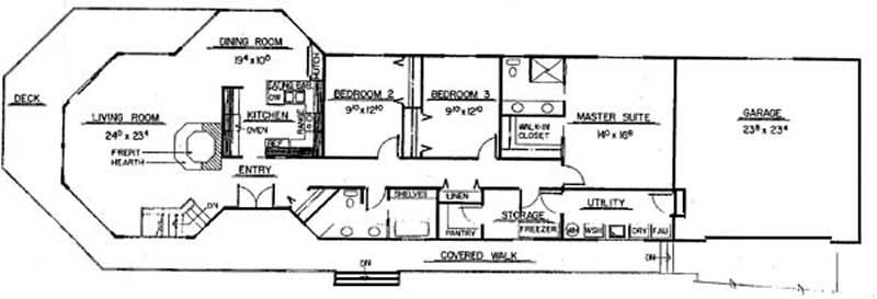 Floor Plan First Story of Contemporary Plan #145-1847