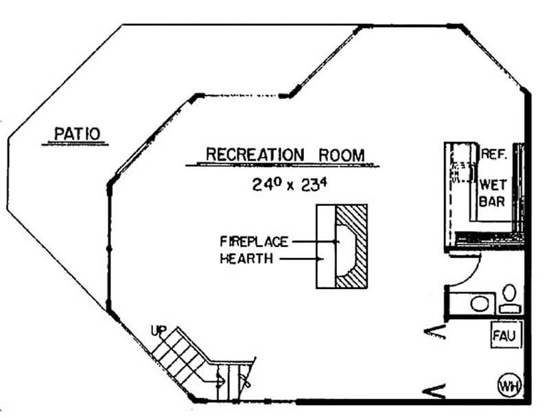 Floor Plan Basement of Contemporary Plan #145-1847