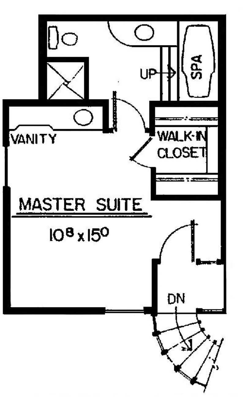 Floor Plan Second Story of Contemporary Plan #145-1848