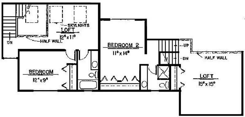 Floor Plan Second Story of Multi-Unit Plan #145-1850