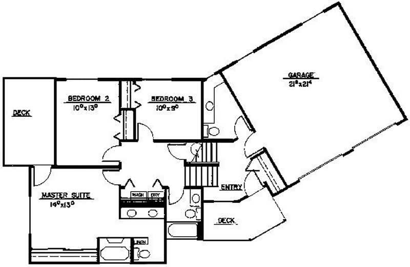 Floor Plan First Story of Contemporary Plan #145-1856