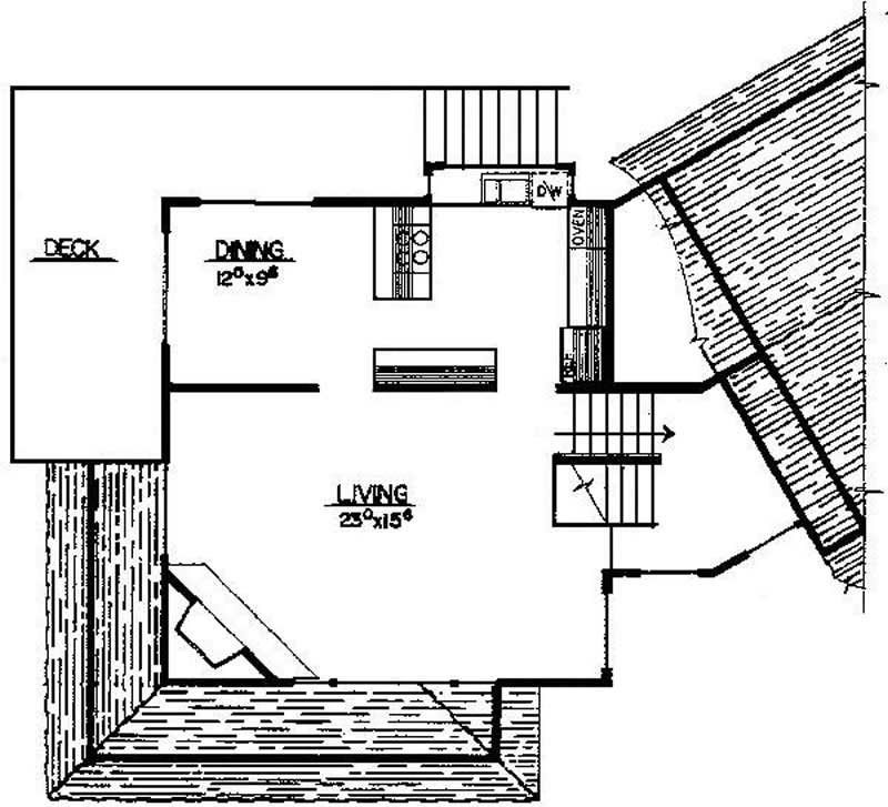 Floor Plan Second Story of Contemporary Plan #145-1856