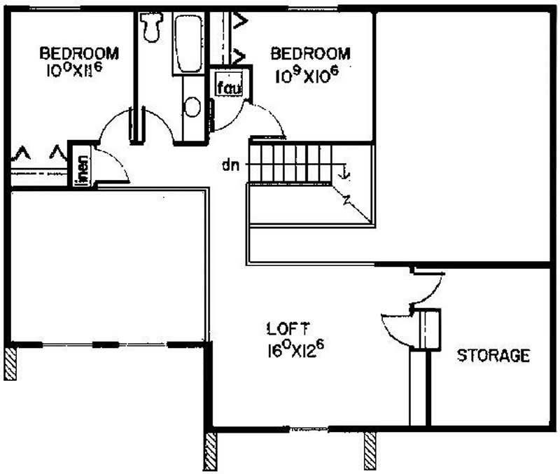 Floor Plan Second Story of Transitional Plan #145-1862