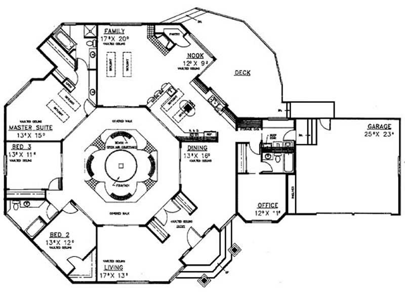 Floor Plan First Story of Contemporary Plan #145-1870