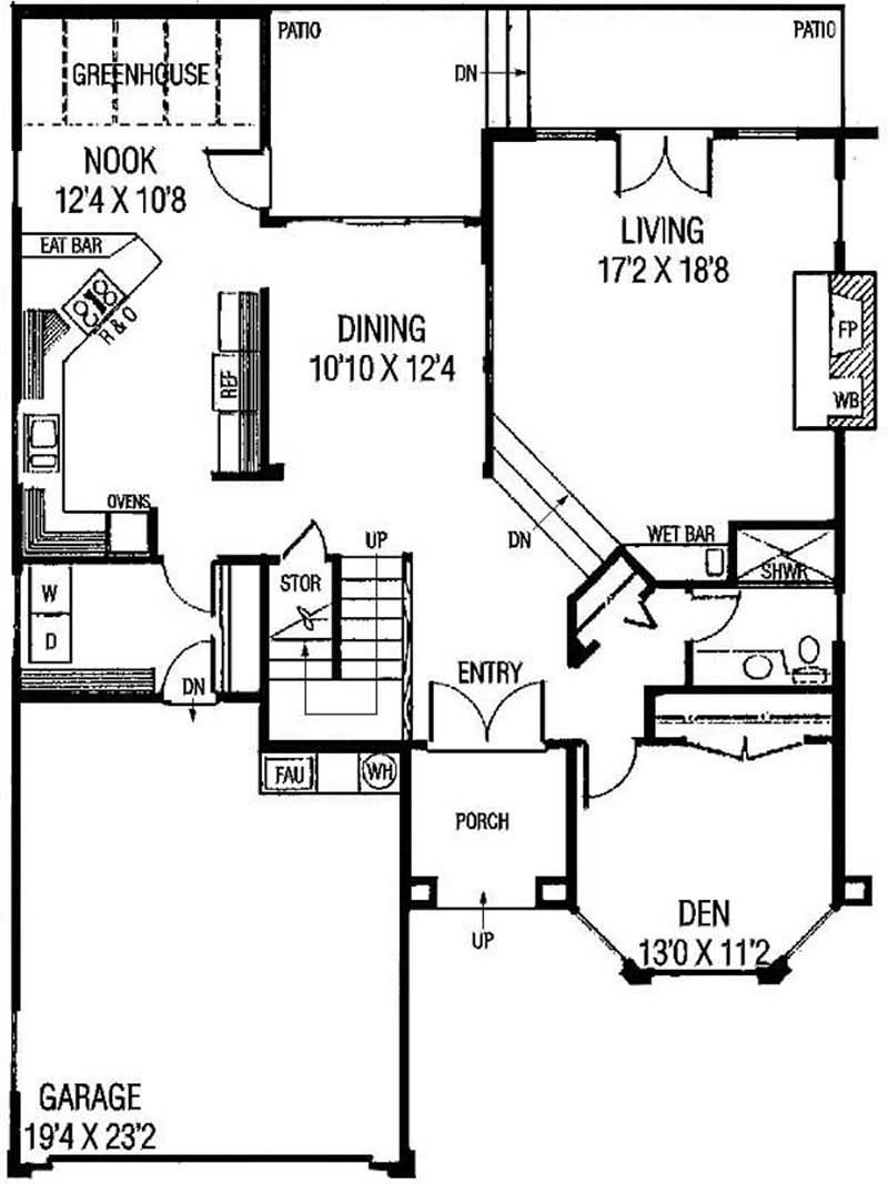 Floor Plan First Story of Mediterranean Plan #145-1873
