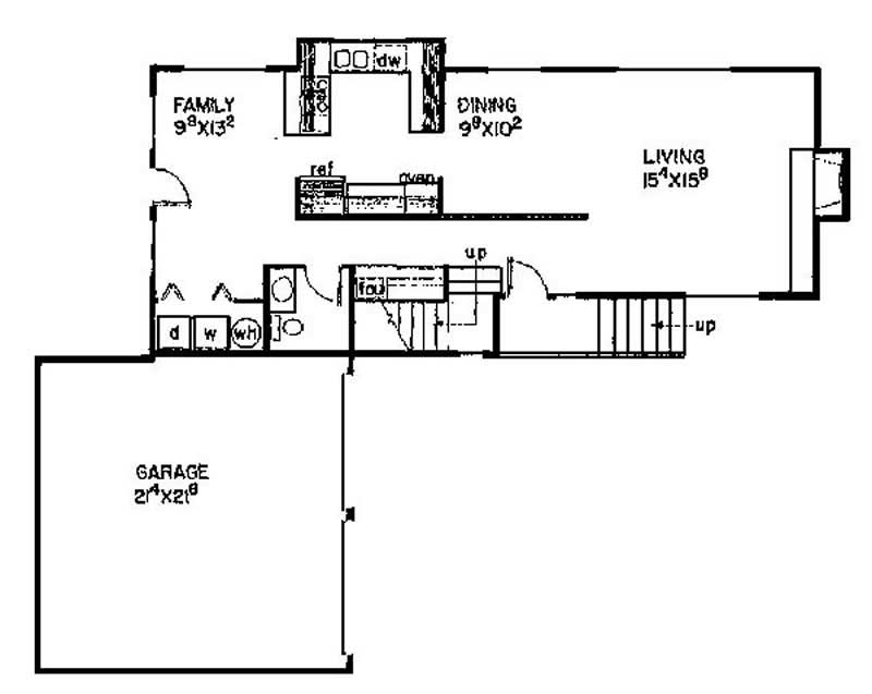 Floor Plan First Story of Contemporary Plan #145-1877