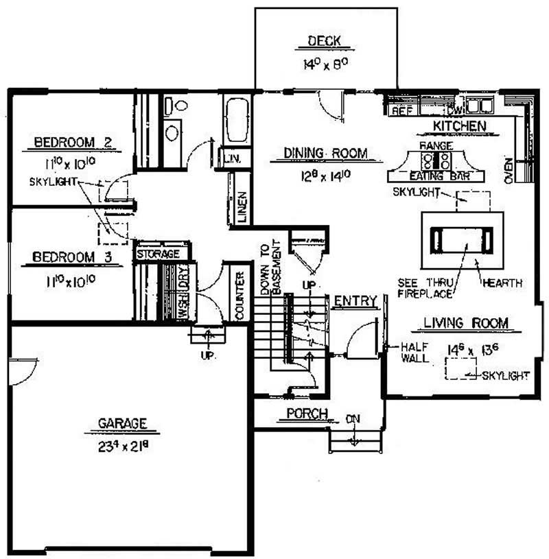 Floor Plan First Story of Contemporary Plan #145-1880