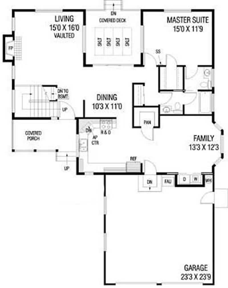 Floor Plan First Story of Mediterranean Plan #145-1886