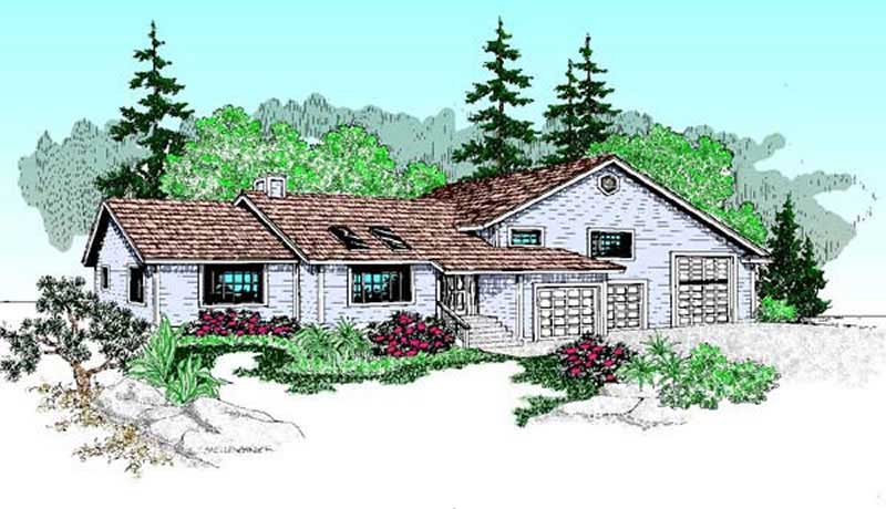 Front view of Contemporary home (ThePlanCollection: House Plan #145-1887)