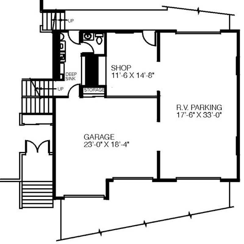 Floor Plan Second Story of Contemporary Plan #145-1887