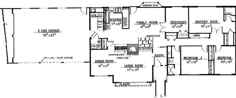 Floor Plan First Story of Contemporary Plan #145-1888