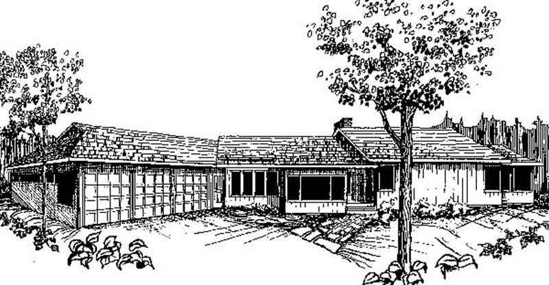 Front view of Contemporary home (ThePlanCollection: House Plan #145-1890)