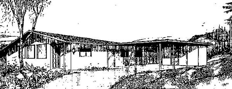 Front view of Vacation Homes home (ThePlanCollection: House Plan #145-1896)