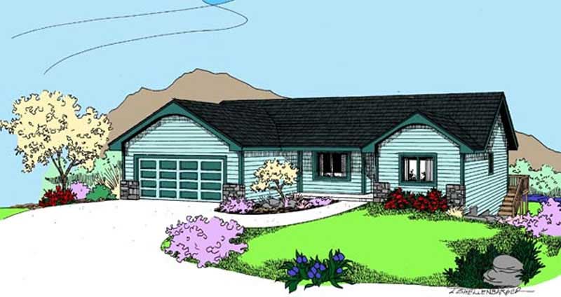 Front view of Contemporary home (ThePlanCollection: House Plan #145-1897)