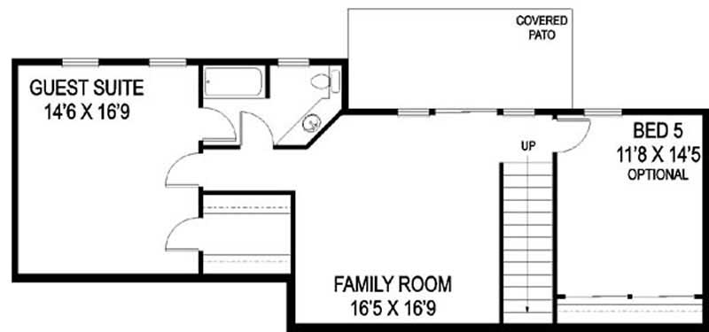 Floor Plan Basement of Contemporary Plan #145-1897