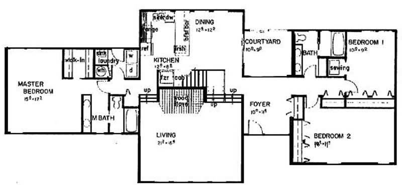 Floor Plan First Story of Contemporary Plan #145-1903