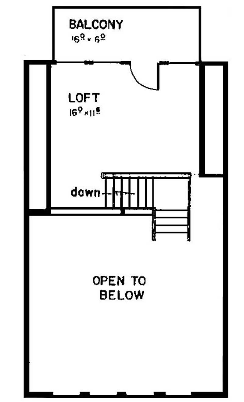 Floor Plan Second Story of Contemporary Plan #145-1903