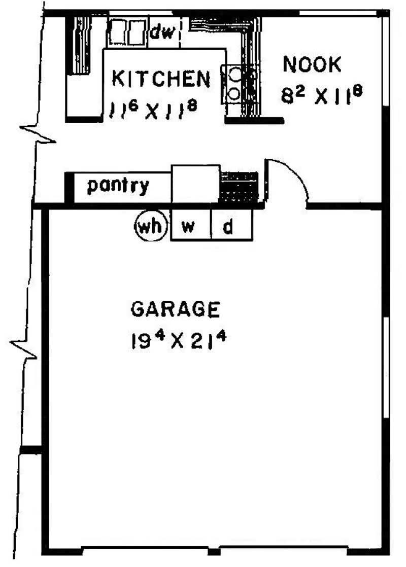 Floor Plan First Story of Small House Plans #145-1905