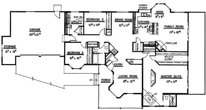 Floor Plan First Story of Contemporary Plan #145-1907