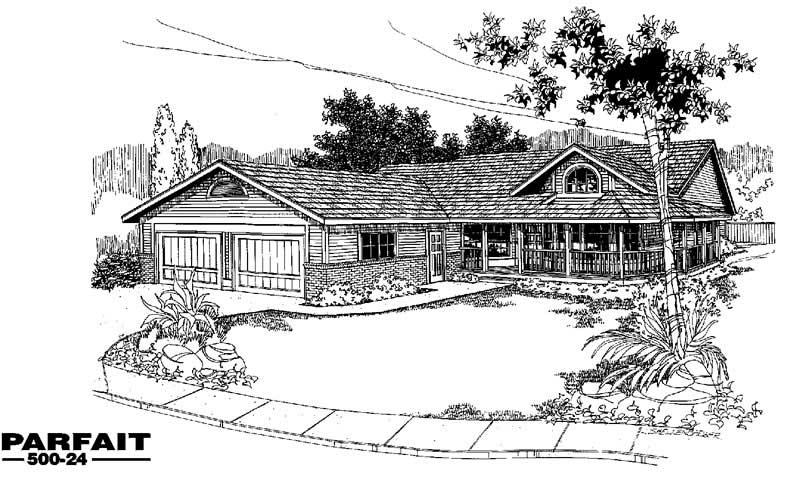 Front View of this 3-Bedroom, 1615 Sq Ft Plan - 145-1908
