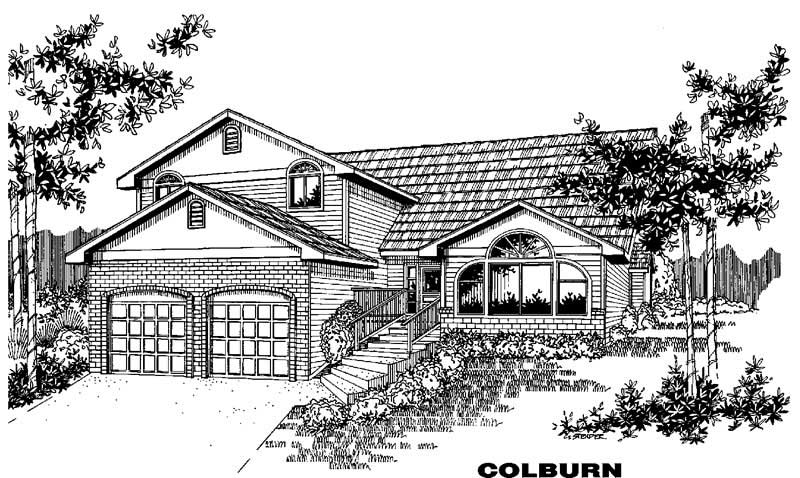Front view of Contemporary home (ThePlanCollection: House Plan #145-1918)