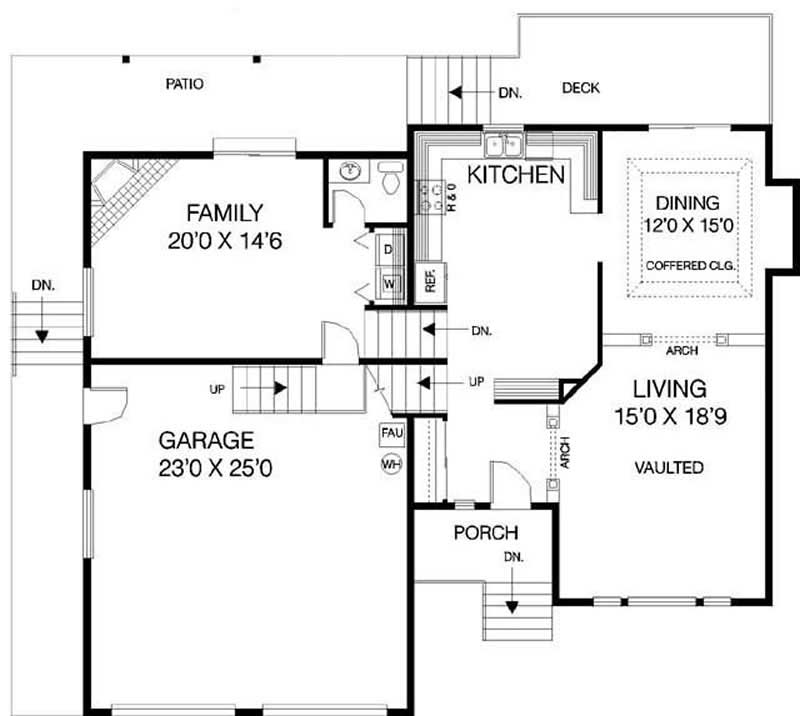 Floor Plan First Story of Contemporary Plan #145-1918