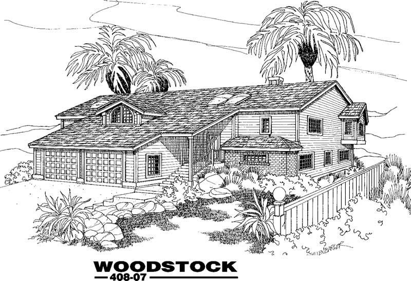 Right Side View of this 3-Bedroom, 2996 Sq Ft Plan - 145-1919