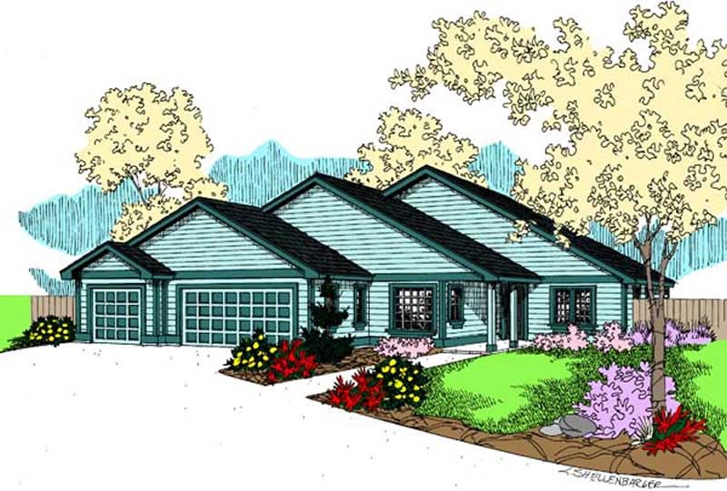 Front view of Contemporary home (ThePlanCollection: House Plan #145-1923)