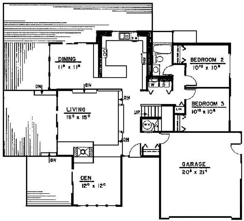 Floor Plan First Story of Vacation Homes Plan #145-1924