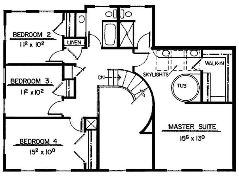 Floor Plan Second Story of Contemporary Plan #145-1926