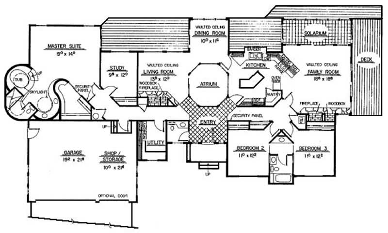 Floor Plan First Story of Contemporary Plan #145-1934