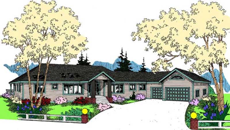 Front view of Contemporary home (ThePlanCollection: House Plan #145-1940)