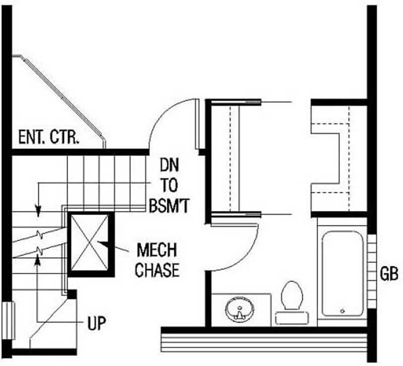 Floor Plan Basement of Country Plan #145-1945