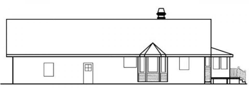 Home Plan Rear Elevation of this 2-Bedroom,1556 Sq Ft Plan -145-1948