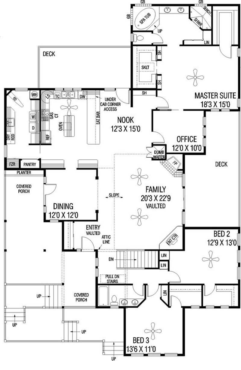 Floor Plan First Story of Plan #145-1952