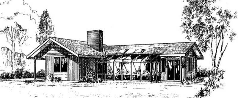 Front view of Contemporary home (ThePlanCollection: House Plan #145-1953)