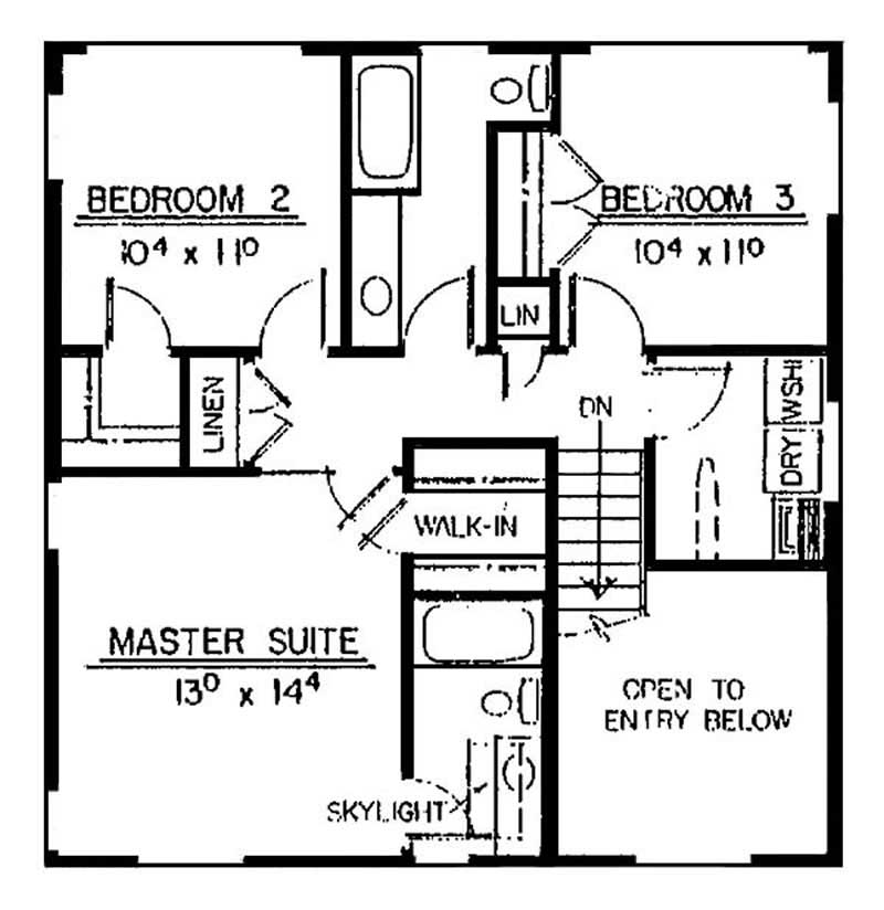 Floor Plan Second Story of Ranch Plan #145-1958