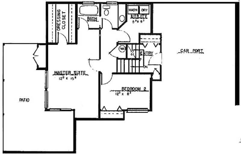 Floor Plan First Story of Contemporary Plan #145-1959