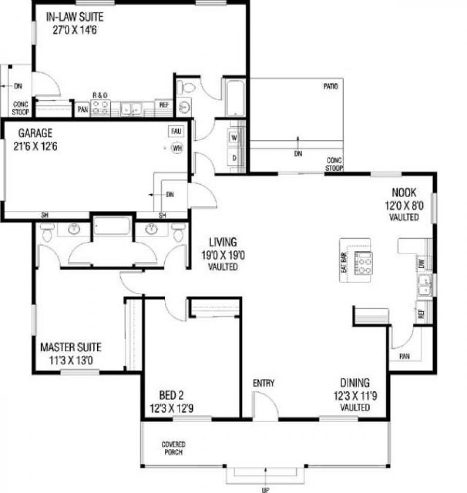 Floor Plan First Story of Country Plan #145-1961
