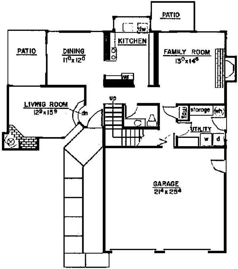 Floor Plan First Story of Traditional Plan #145-1973