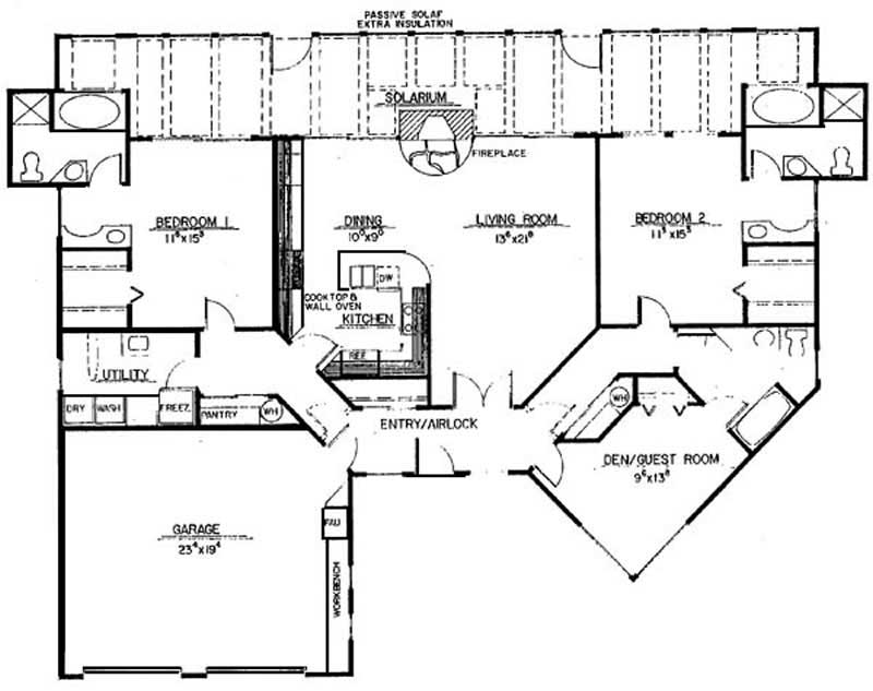 Floor Plan First Story of Contemporary Plan #145-1982
