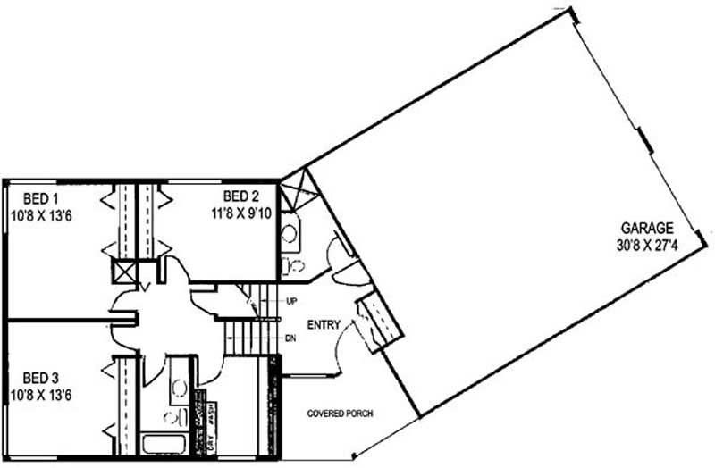 Floor Plan First Story of Contemporary Plan #145-1985