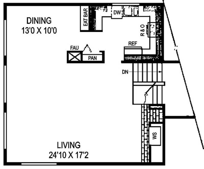 Floor Plan Second Story of Contemporary Plan #145-1985